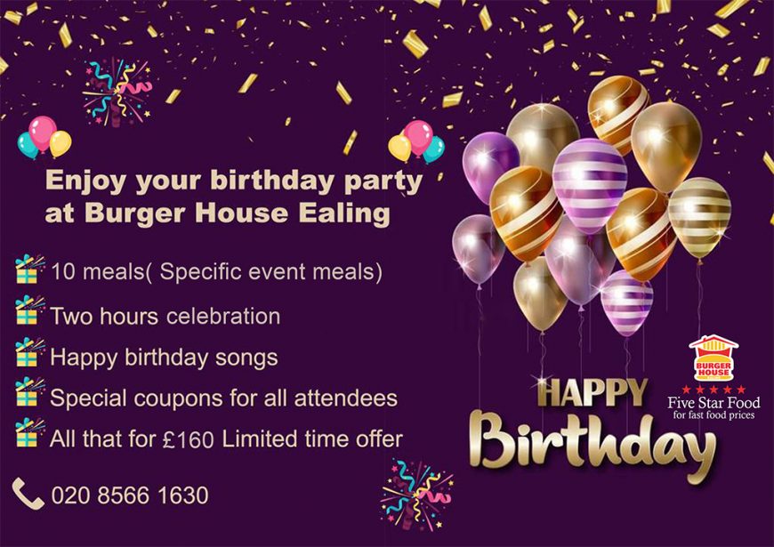 Birthday party Burger House Ealing London logo